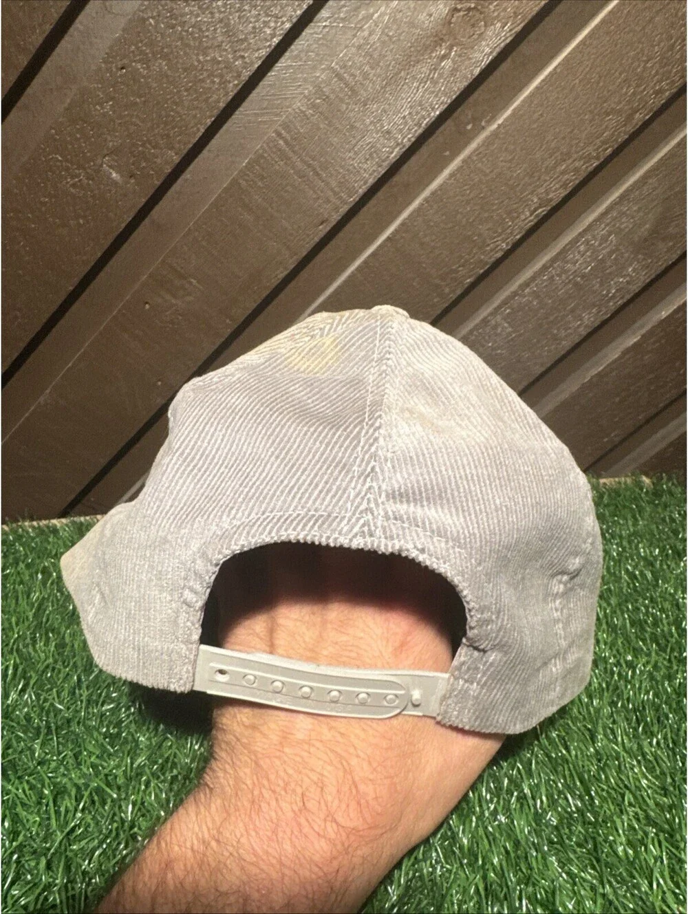 VTG Freightliner Truck Centers Hat Corduroy Snapback Cap Tan Orange 80s Vtg